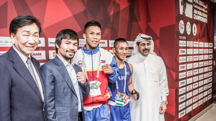 The Philippines' Ladon inspired to surprise victory by compatriot Pacquiao on day three of the AIBA World Boxing Championships